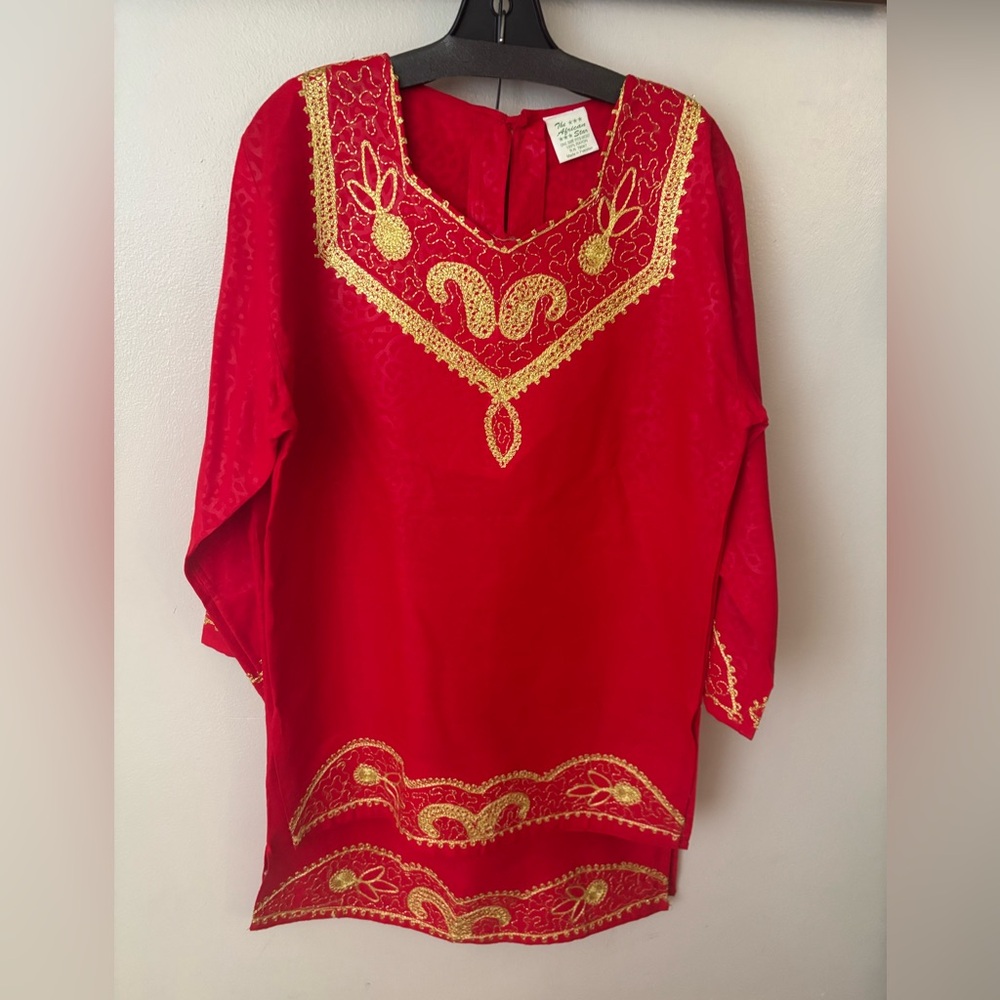 The African Star Two piece Red & Gold Skirt Set.